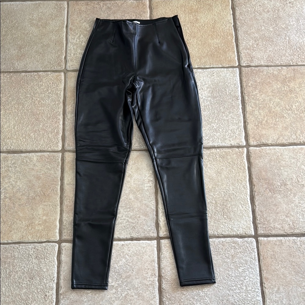 Abercrombie Black Vegan Leather Leggings